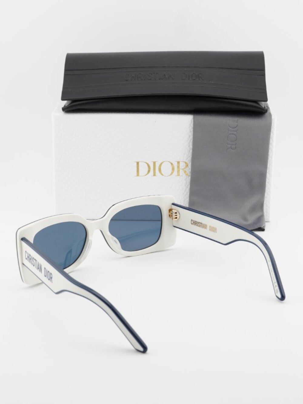 Dior DIORPACIFIC S1U 95B0 Rectangle Sunglasses – Ivory / Blue - Picture 4 of 13